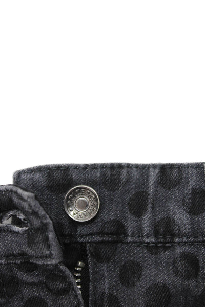 Dolce & Gabbana Girls Polka Dot Print Straight Zip Jeans Gray Size 3