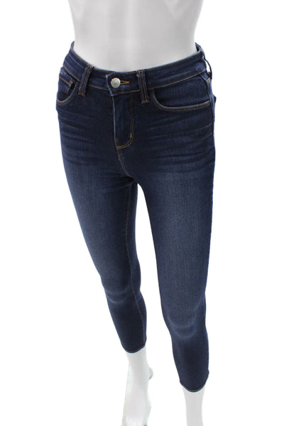 L'Agence Womens Skinny Jeans Blue Viscose Button Size 24