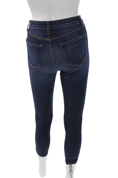 L'Agence Womens Skinny Jeans Blue Viscose Button Size 24