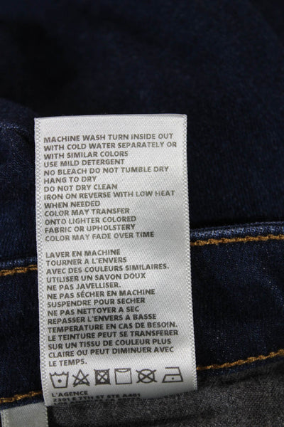 L'Agence Womens Skinny Jeans Blue Viscose Button Size 24