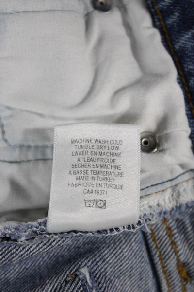 Re/Done Women Cropped Blue Jeans Mid Rise 27 Inseam Cotton Blend Size 25