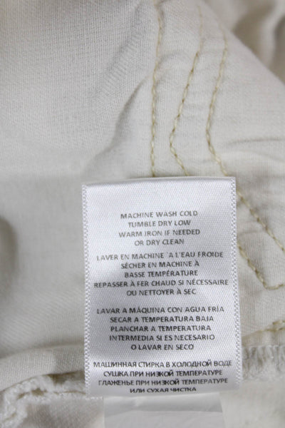 Re/Done Women Straight Jeans White High Rise Button Size 25