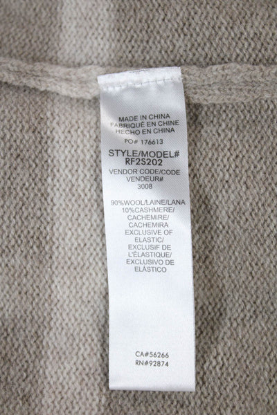 Splendid Women Turtleneck Sweater Striped Beige Wool Long Sleeve Size XS