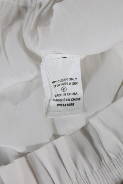 Ramy Brook Womens White High Neck Long Sleeve Basic Blouse Polyester Size S