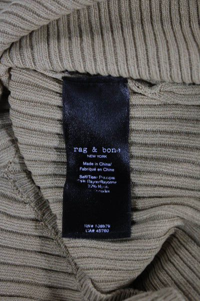 Rag & Bone Womens Beige V-Neck Long Sleeve Basic T-Shirt Size XS