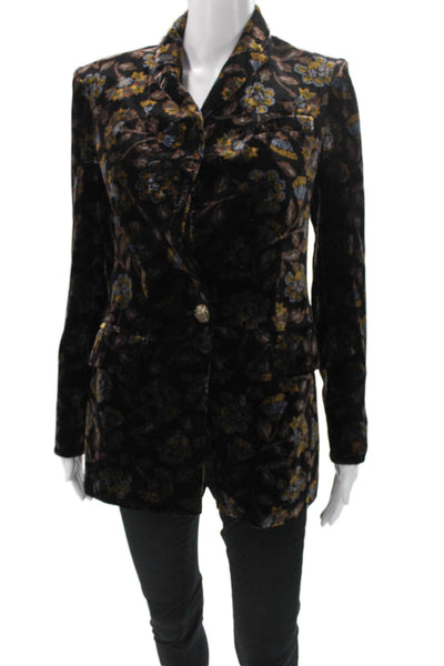Veronica Beard Womens Floral Rayon Button Long Sleeve Jacket Multicolor Size 00