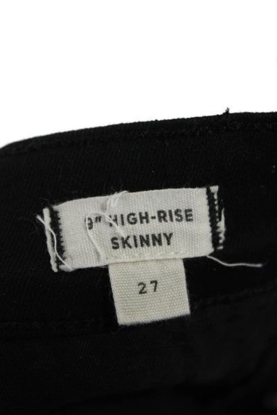 Madewell Womens Skinny High Rise Black Jeans Button Inseam 26 Size 27