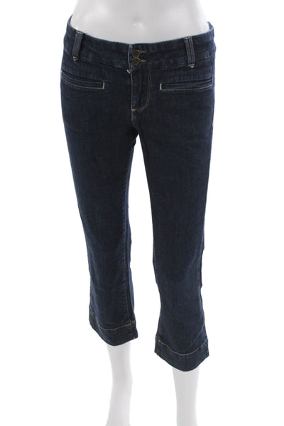 Paige Womens Blue Cotton Low Rise Capri Jeans Size 28