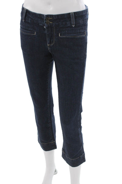 Paige Womens Blue Cotton Low Rise Capri Jeans Size 28