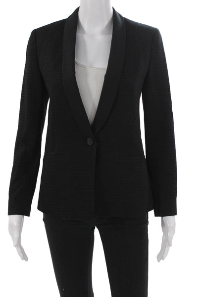 Vince Womens Tuxedo Blazer Black Viscose Button Long Sleeve Size 2