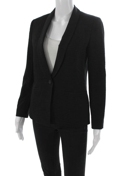 Vince Womens Tuxedo Blazer Black Viscose Button Long Sleeve Size 2