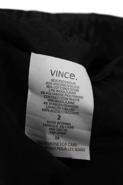 Vince Womens Tuxedo Blazer Black Viscose Button Long Sleeve Size 2