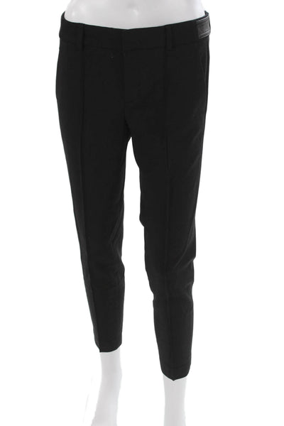 Vince Womens Black Ankle Pants Wool Zip Size 2