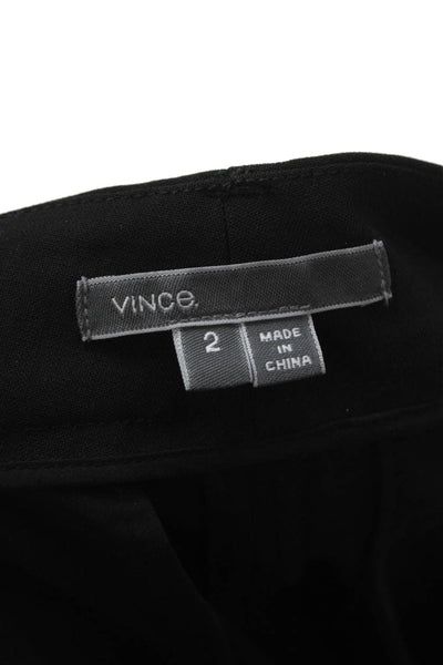 Vince Womens Black Ankle Pants Wool Zip Size 2