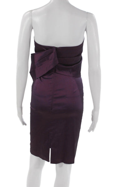 Talbot Runhof Women Purple Strapless Sheath Dress Size S