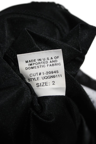 David Meister Women Sheath Dress Black BoatNeck 3/4 Sleeve Zip Polyester Size 2
