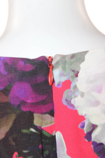 Nanette Lepore Womens Sheath Dress Floral Boatneck Sleeveless Size 2