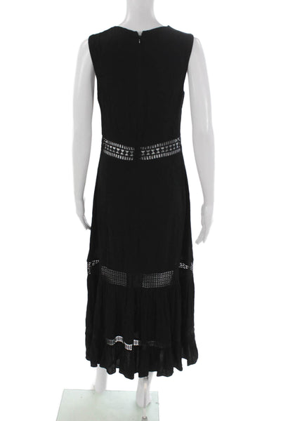 Nicole Miller Collection Women Maxi Dress Black Square Neck Sleeveless Size 4