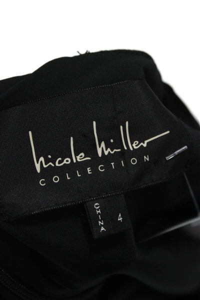 Nicole Miller Collection Women Maxi Dress Black Square Neck Sleeveless Size 4