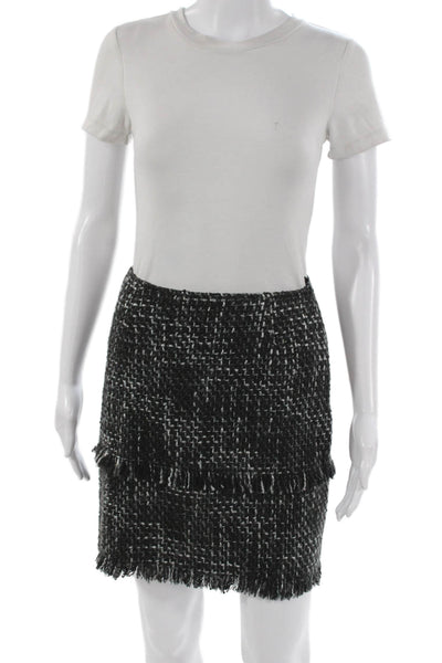 Philippe Adec Womens Skirt Suit Multicolor Flecked Button Long Sleeve Size 2