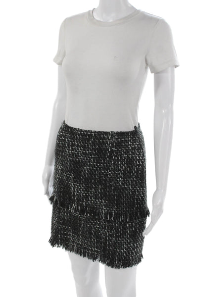 Philippe Adec Womens Skirt Suit Multicolor Flecked Button Long Sleeve Size 2