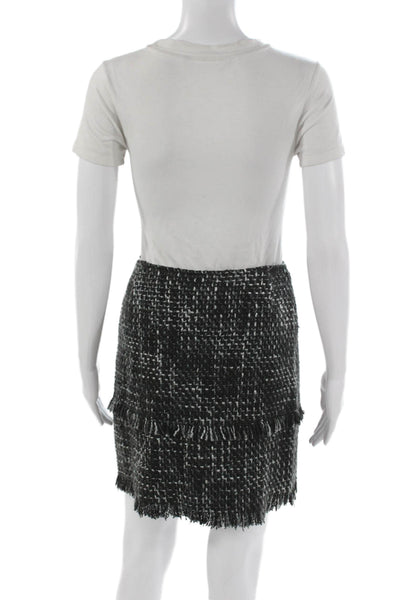 Philippe Adec Womens Skirt Suit Multicolor Flecked Button Long Sleeve Size 2