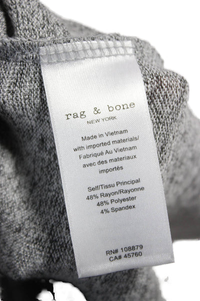 Rag & Bone Women Basic Gray V-Neck Long Sleeve T-Shirt Size S