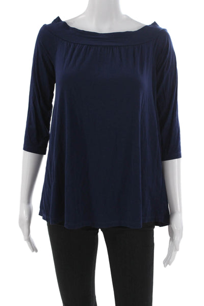 Michael Stars Womens Tunic Blue Boat Neck 3/4 Sleeve Size One Size