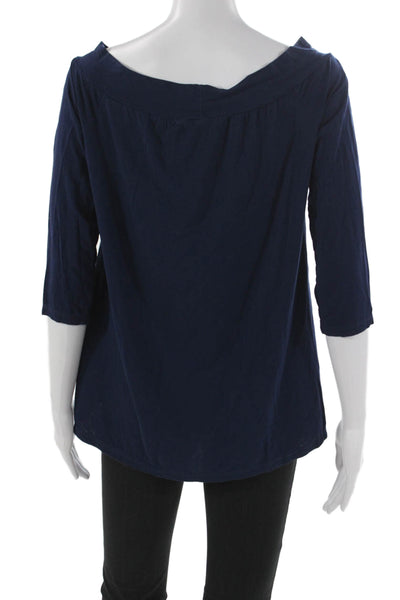 Michael Stars Womens Tunic Blue Boat Neck 3/4 Sleeve Size One Size