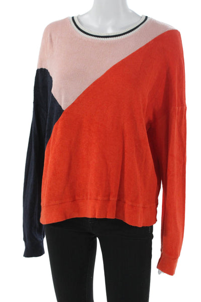 Splendid Women Pullover Sweater Multicolor Cotton Colorblock Long Sleeve Size S