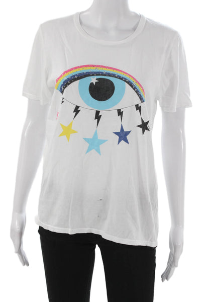 Lauren Moshi Womens Basic Short Sleeve White Cotton T Shirt Size S