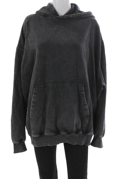 Skims Women Pullover Hoodie Gray 100% Cotton Long Sleeve Size M