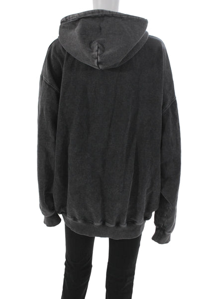 Skims Women Pullover Hoodie Gray 100% Cotton Long Sleeve Size M