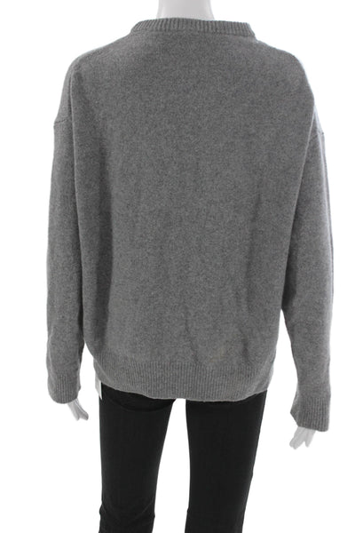Zara Women Cashmere Gray Crew Neck Pullover Long Sleeve Size S