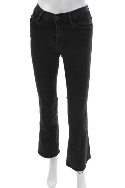 Frame Womens Flared High Rise Black Jeans Cotton Blend Size 23