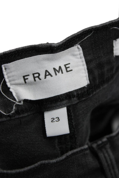 Frame Womens Flared High Rise Black Jeans Cotton Blend Size 23