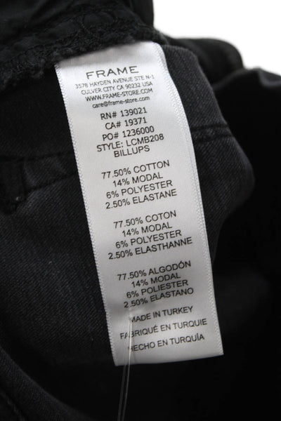 Frame Women Cropped Jeans Black Mid Rise Cotton Blend Size 23