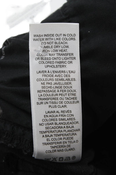 Frame Women Cropped Jeans Black Mid Rise Cotton Blend Size 23