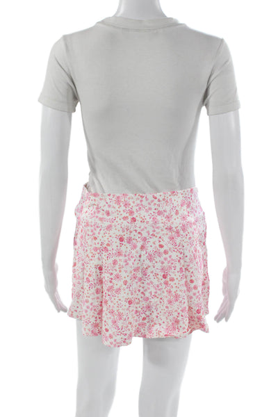 AS Revival Womens Athletic Floral Skort White Pull On Short Size L