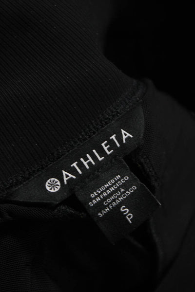 Athleta Womens Black Nylon Track Pants Sports Pull On Size S