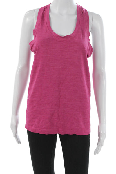 Athleta Women Pink Basic Tank Scoop Neck Polyester Sleeveless Size L