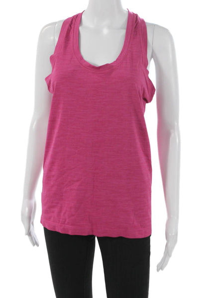 Athleta Women Pink Basic Tank Scoop Neck Polyester Sleeveless Size L