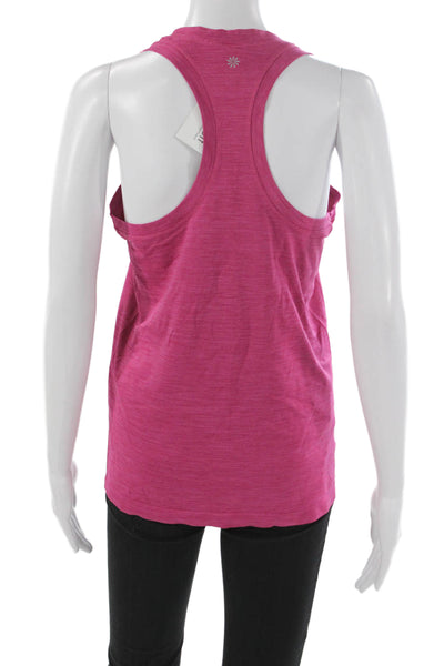Athleta Women Pink Basic Tank Scoop Neck Polyester Sleeveless Size L