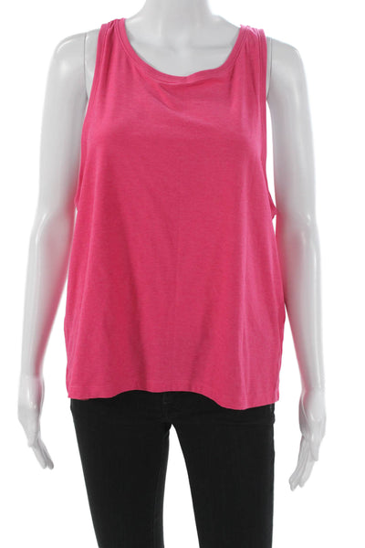 Beyond Yoga Womens Pink Scoop Neck Sleeveless Basic Tank Polyester Size XL