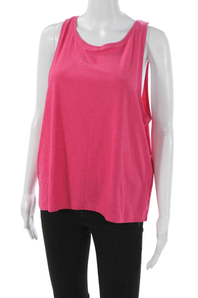 Beyond Yoga Womens Pink Scoop Neck Sleeveless Basic Tank Polyester Size XL