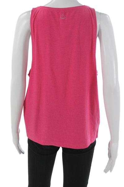Beyond Yoga Womens Pink Scoop Neck Sleeveless Basic Tank Polyester Size XL
