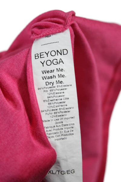 Beyond Yoga Womens Pink Scoop Neck Sleeveless Basic Tank Polyester Size XL