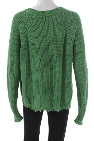 Cotton By Autumn Cashmere Womens Pullover Green Crew Neck Long Sleeve Size XL