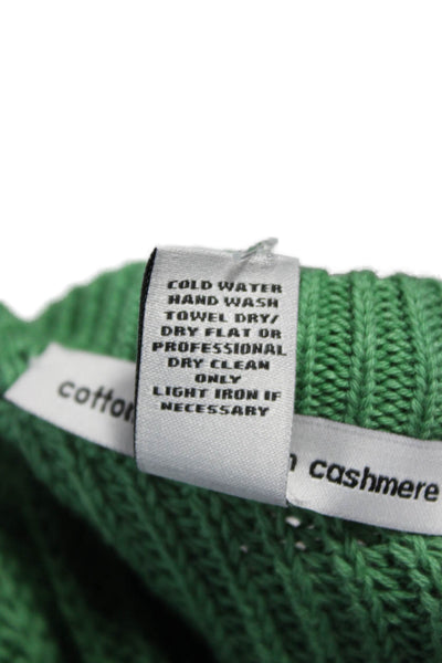 Cotton By Autumn Cashmere Womens Pullover Green Crew Neck Long Sleeve Size XL