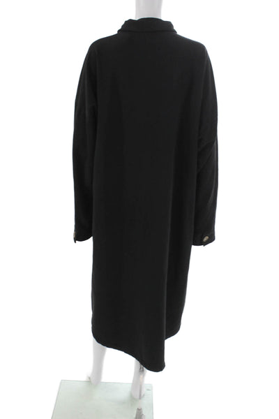 Electric & Rose Womens Shirt Dress Long Sleeve Collared Button Black Size L